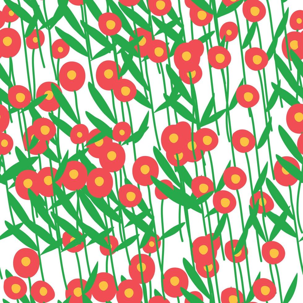 Seamless pattern with flowers for fabric, print, packaging paper. Cute print, summer flowers vector