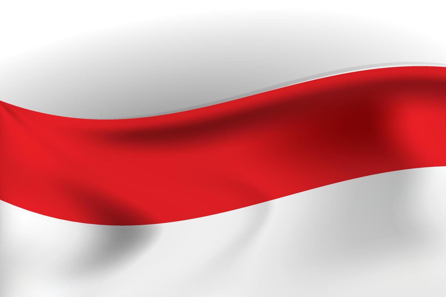 Bandera de Indonesia ondeando al viento. vector