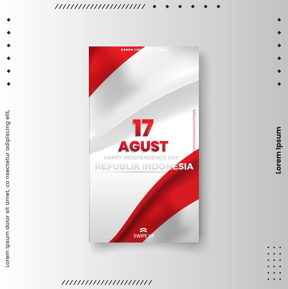 17 de agosto. indonesia feliz día de la independencia. perfecto para tarjetas de felicitación, pancartas y texturas vector