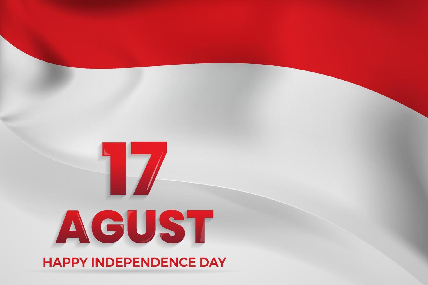 17 August. Indonesia Happy Independence Day greeting card vector