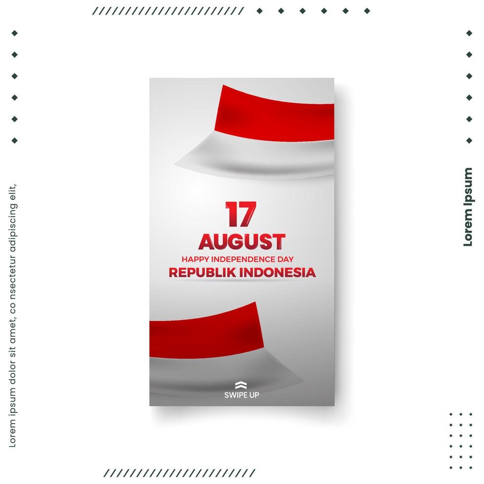 17 August. Indonesia Happy Independence Day. Perfect For greeting card, banner, and texture vector