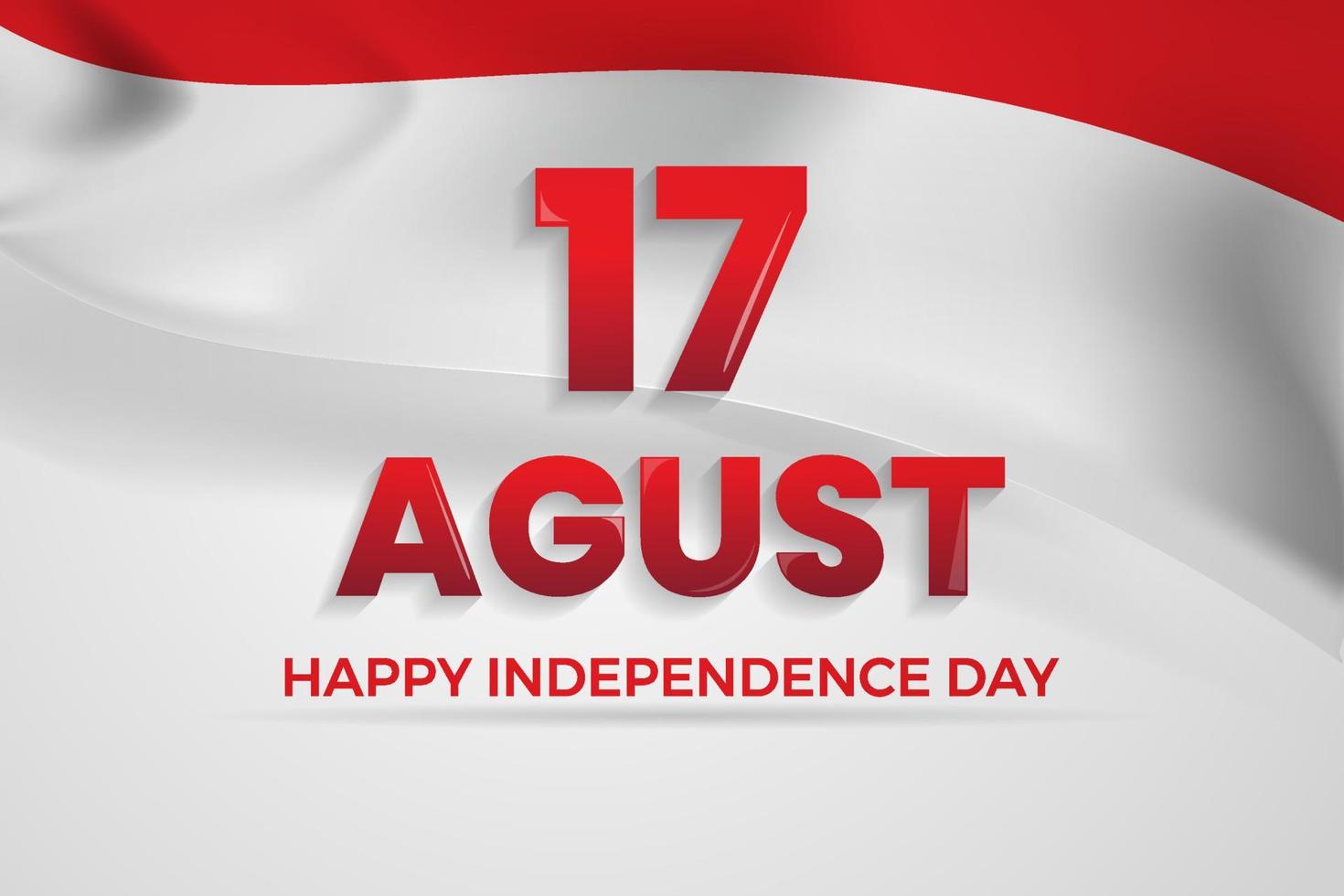 17 August. Indonesia Happy Independence Day greeting card vector