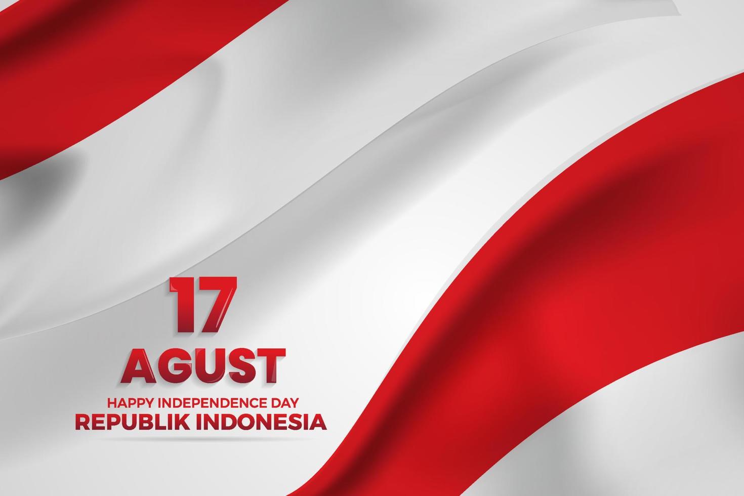 17 August. Indonesia Happy Independence Day greeting card vector