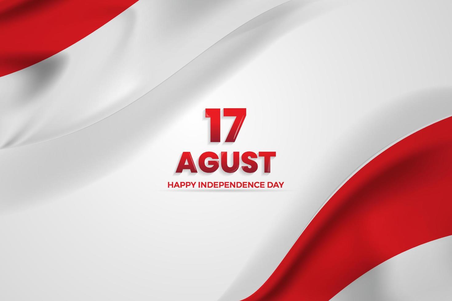 17 August. Indonesia Happy Independence Day greeting card vector