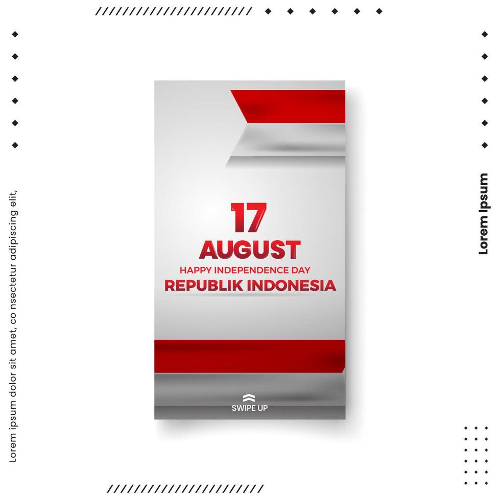 17 August. Indonesia Happy Independence Day. Perfect For greeting card, banner, and texture vector