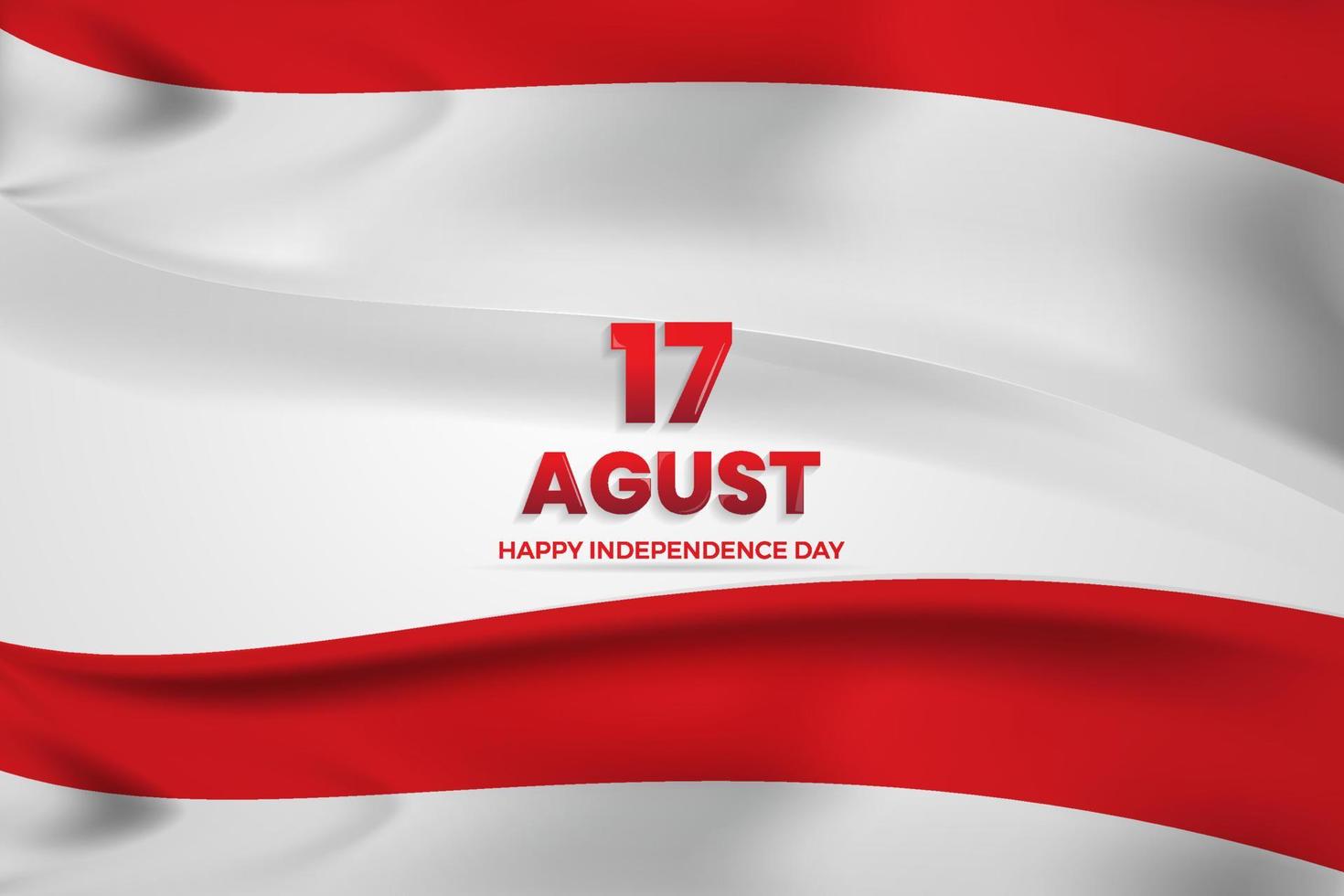 17 August. Indonesia Happy Independence Day greeting card vector