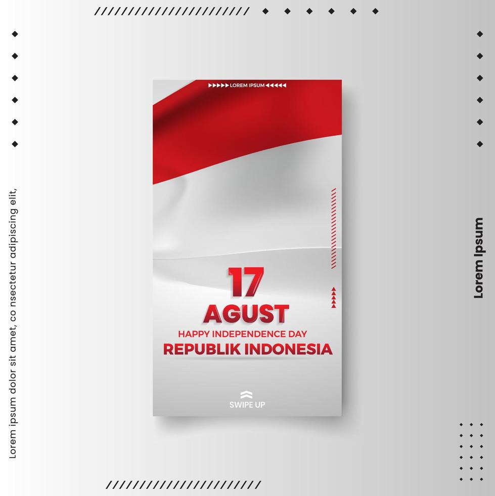 17 August. Indonesia Happy Independence Day. Perfect For greeting card, banner, and texture vector