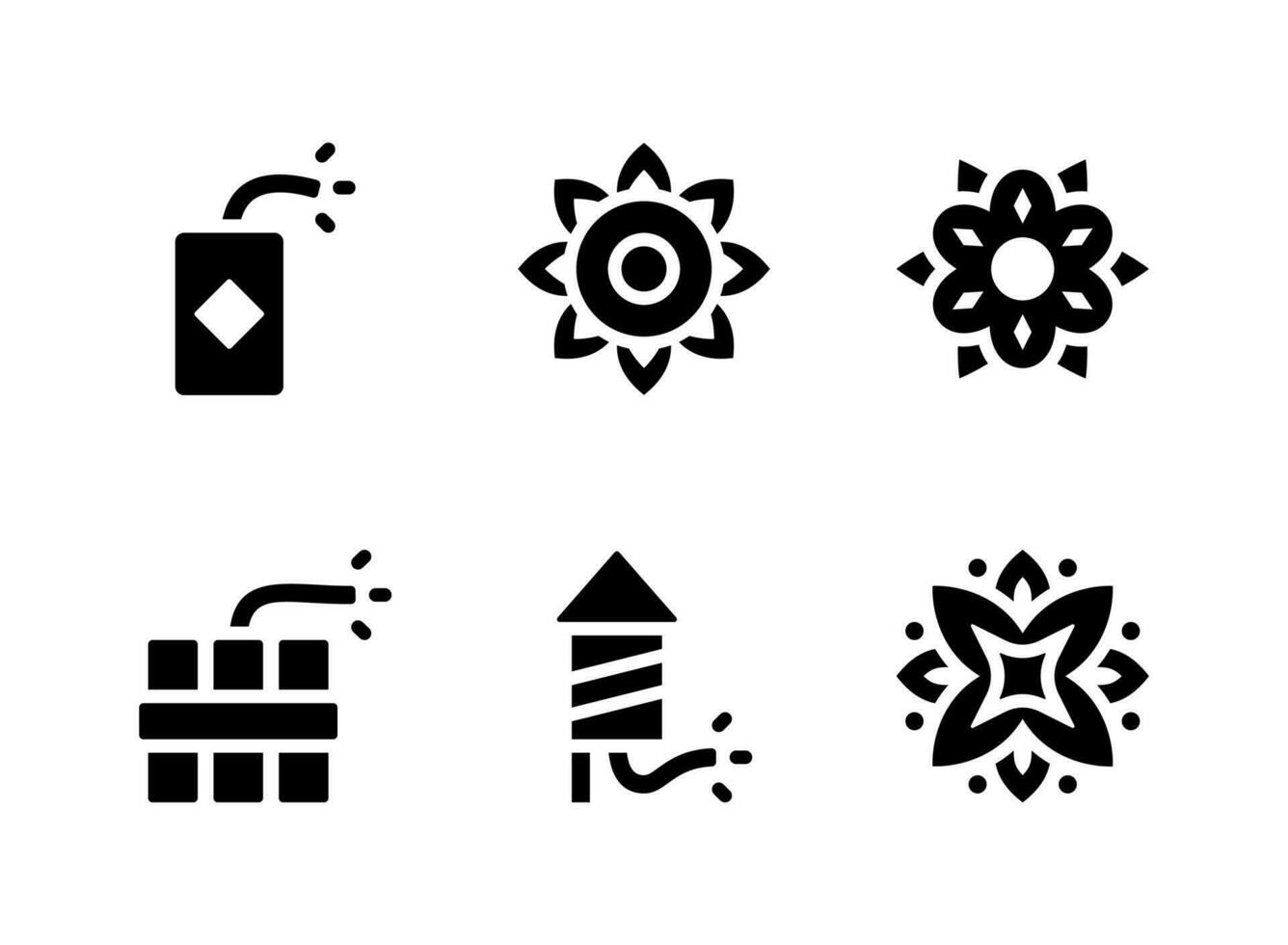 Simple Set of Diwali Related Vector Solid Icons