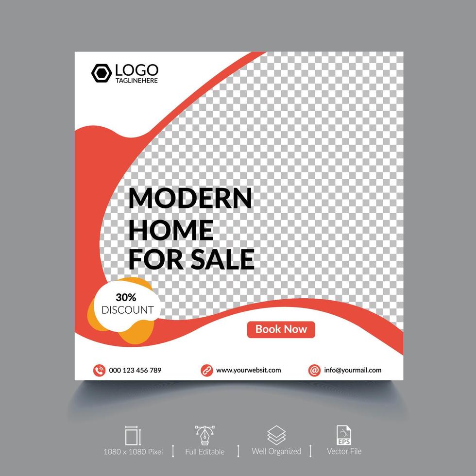 Real Estate Social Media Banner Template vector