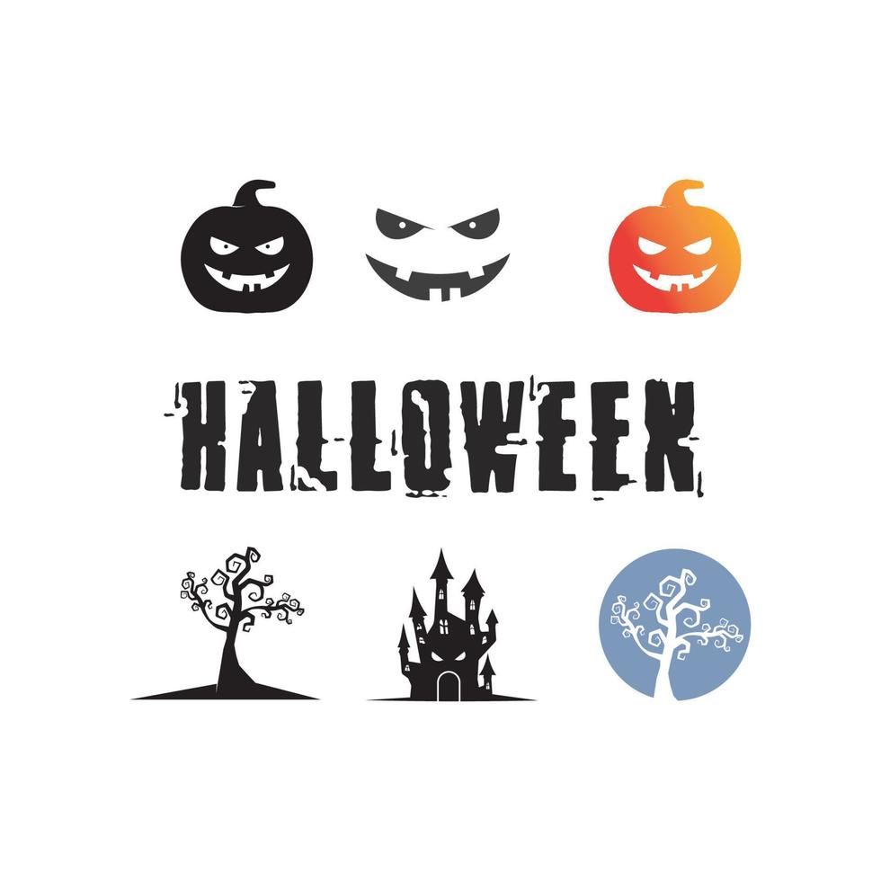 Vector icon for Helloween greeting card and poster party sign Concept illustration with Sign and symbol