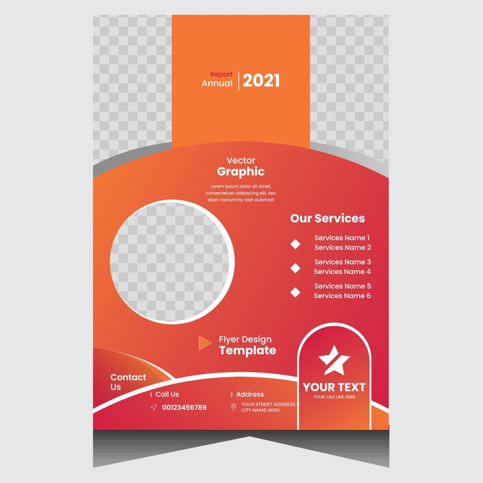 Plantilla de diseño de volante de negocios de empresa creativa roja y naranja vector