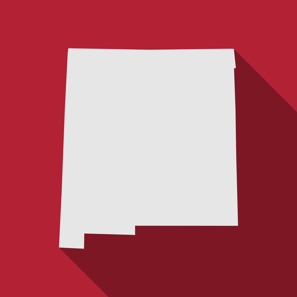 New Mexico state map with long shadow vector