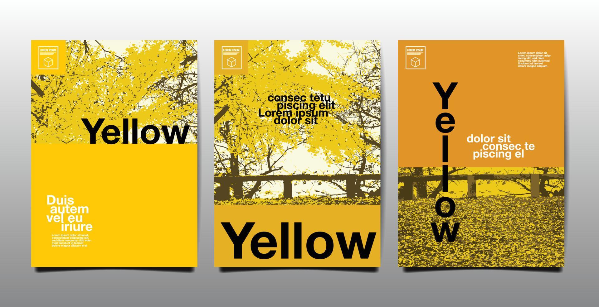 template layout design, cover book. vector, yellow theme 3573421 Vector ...