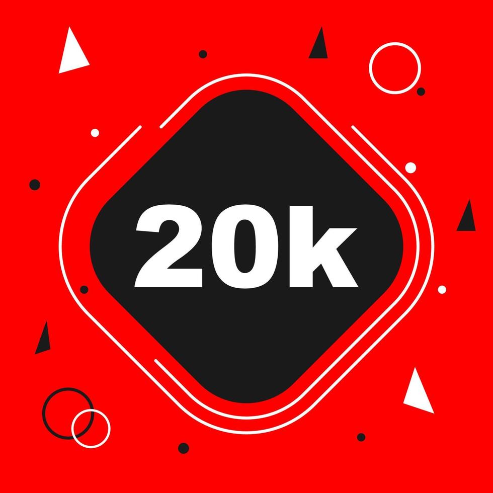 20k followers thank you background vector