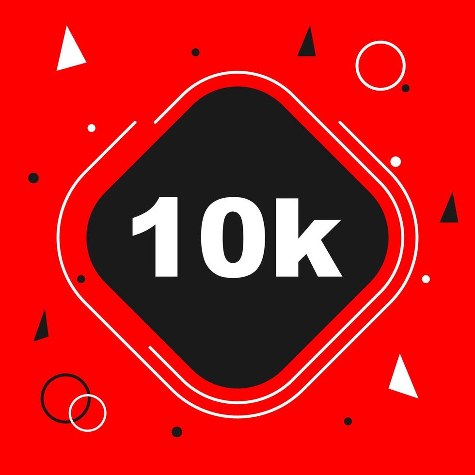 10k followers thank you background vector