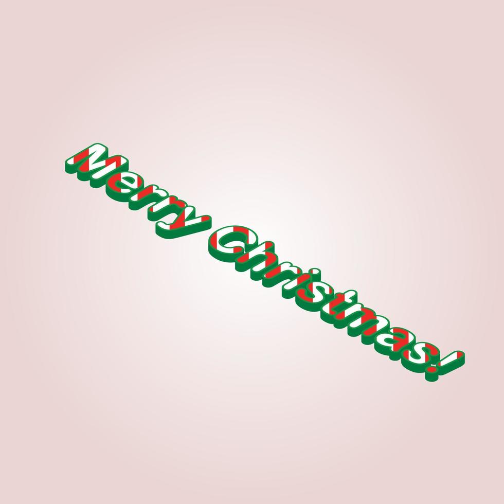 Isometric Merry Christmas Text vector