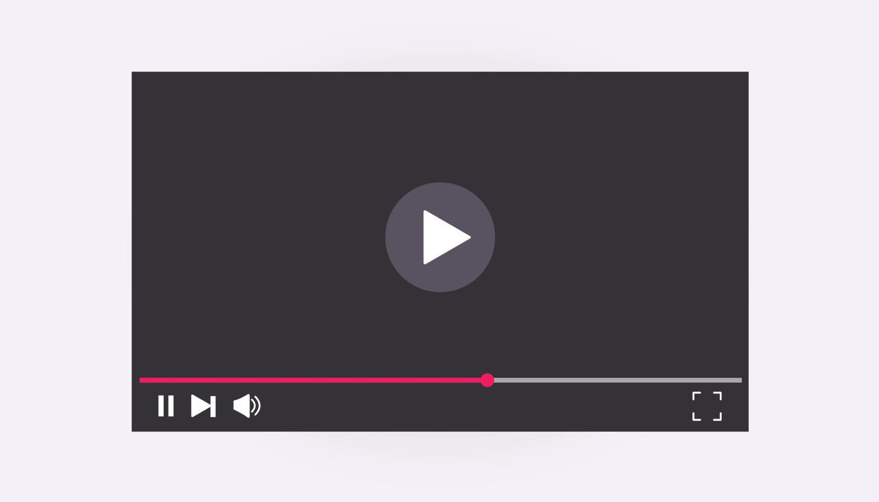 llustration of video player window. Online video playing interface vector