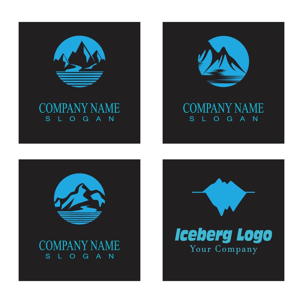 iceberg logo plantilla vector símbolo naturaleza