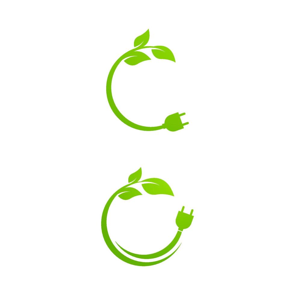 Eco power Vector icon design illustration
