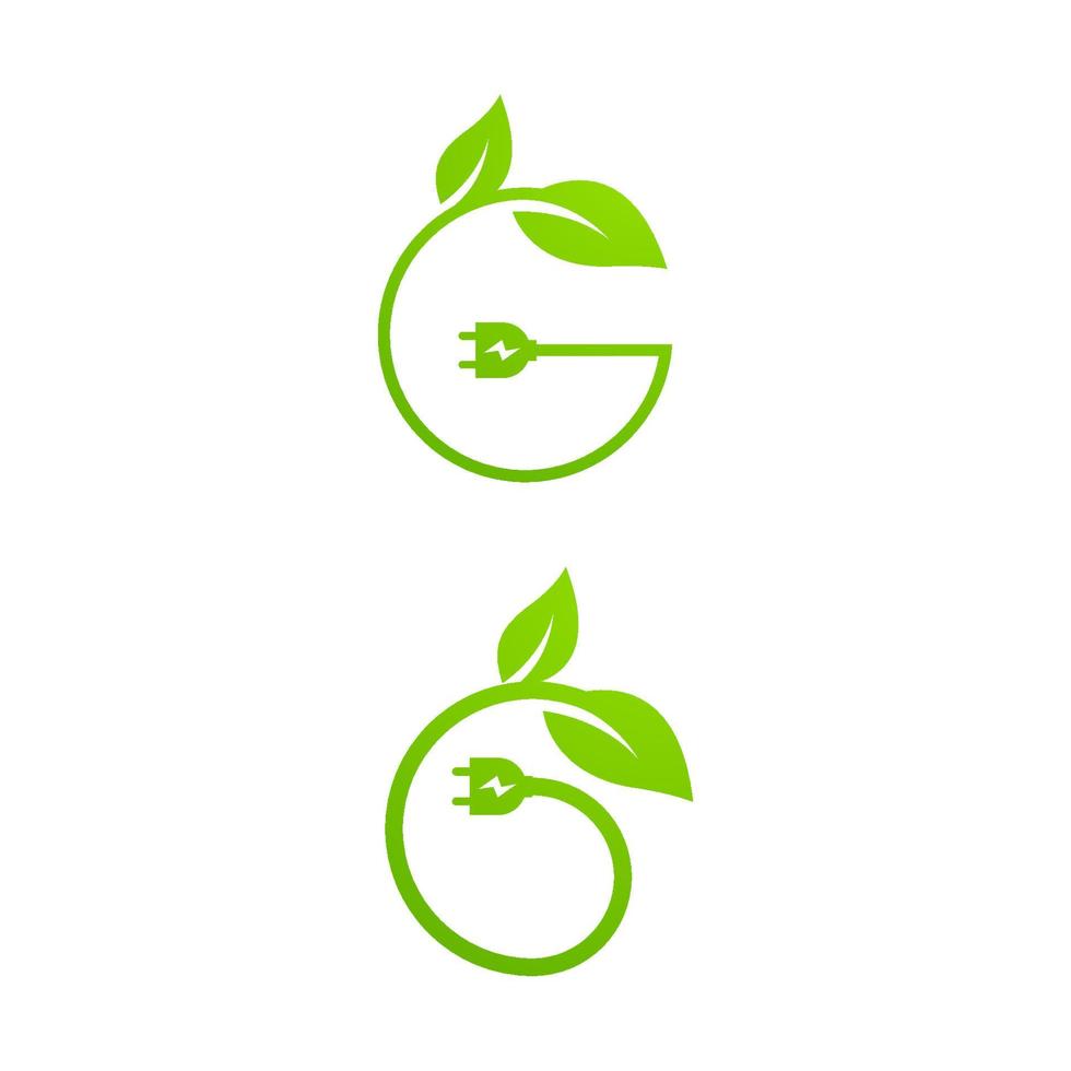 Eco power Vector icon design illustration