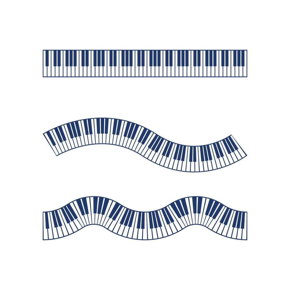 Diseño de ilustración de vector de icono de música de piano