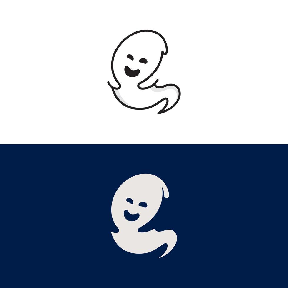 cute ghost Vector icon design illustration