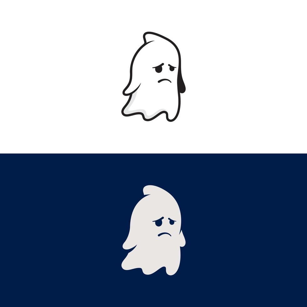 Ilustración de diseño de icono de vector de fantasma lindo