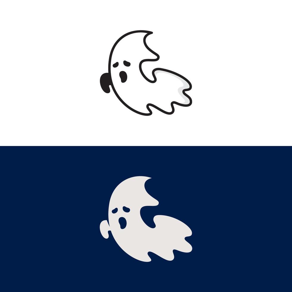 cute ghost Vector icon design illustration