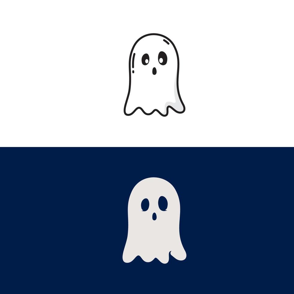 Ilustración de diseño de icono de vector de fantasma lindo