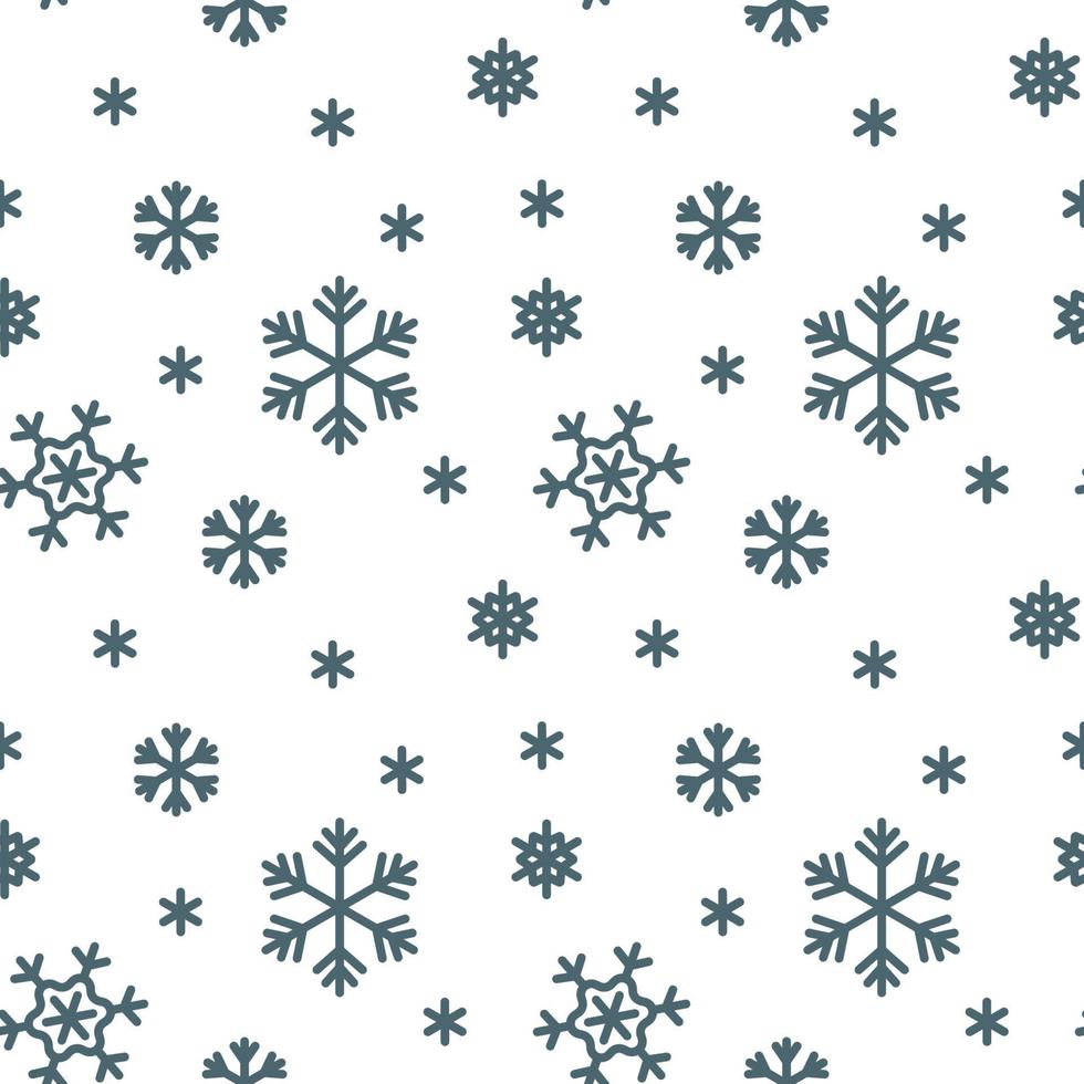 Winter seamless patter with snowflakes. Christmas design. Vector illustration.