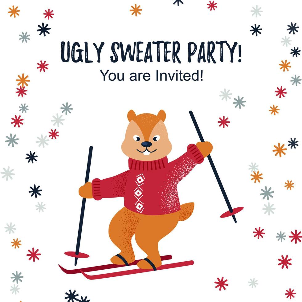 Ugly sweater party design vector