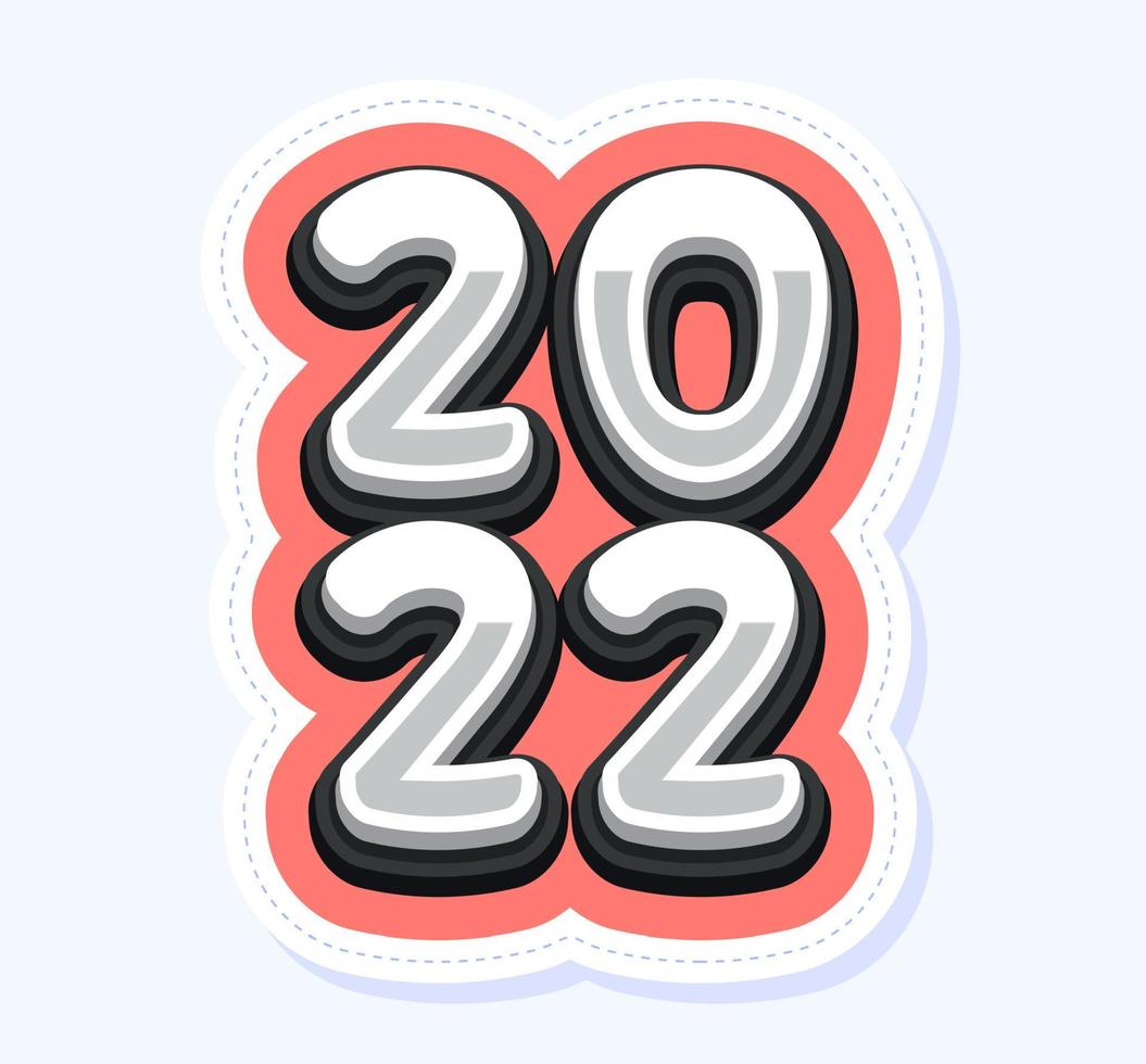 Happy new year 2022 with numbers vector illustration sport style. New year Design for calendar, greeting cards or print. Minimalist design trendy backgrounds banner, cover, card. Vector illustration.