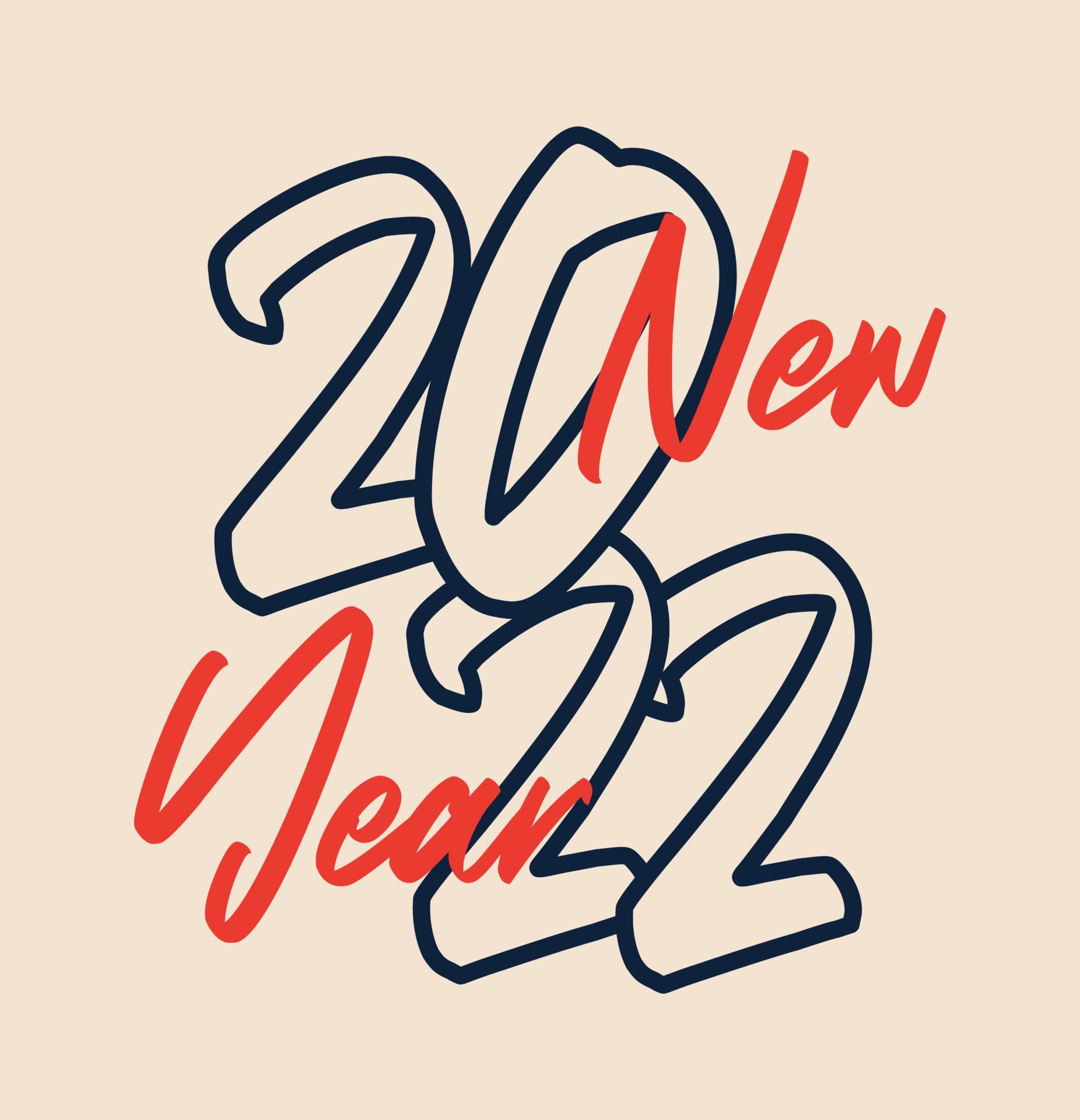 2022 New Year. Vector Calligraphic 2022 Text. Christmas And Happy New Year Concept Design With Calligraphy Brush Text On White Background. Hand Drawn Lettering 3574055 Vector Art At Vecteezy
