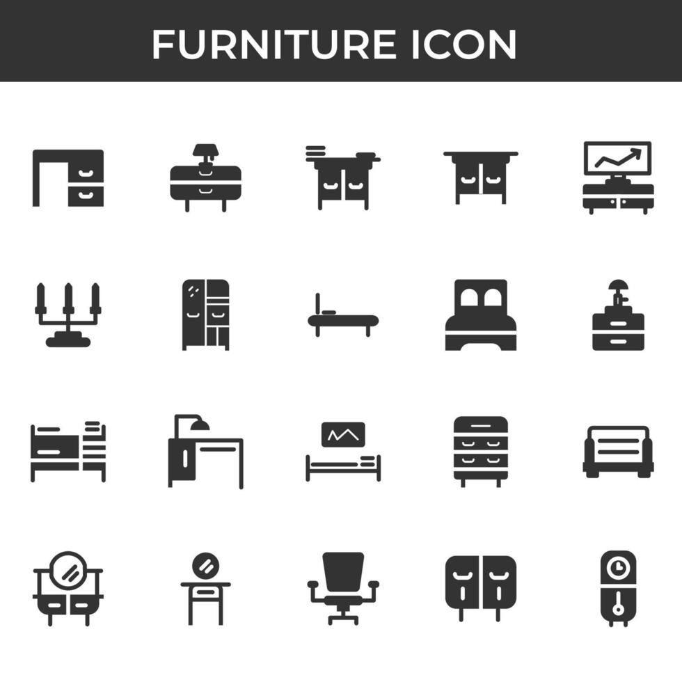 vector de conjunto de iconos de muebles