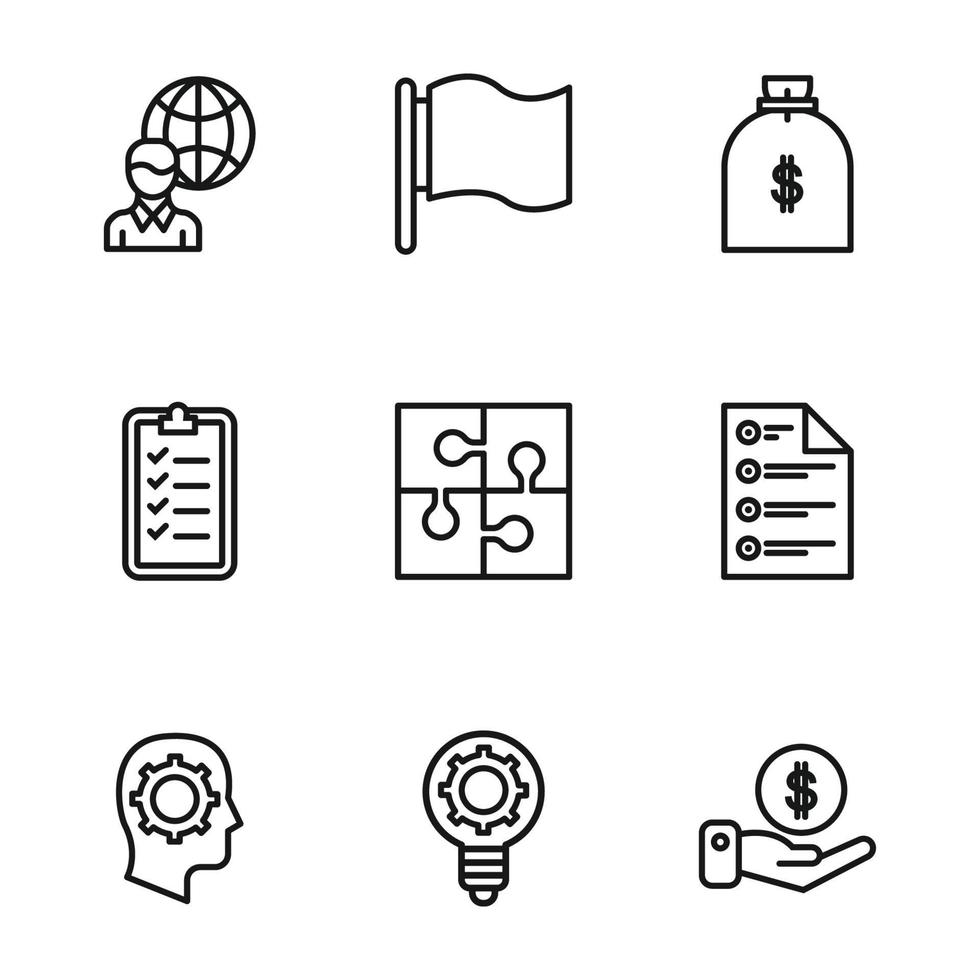 vector de conjunto de iconos de productividad