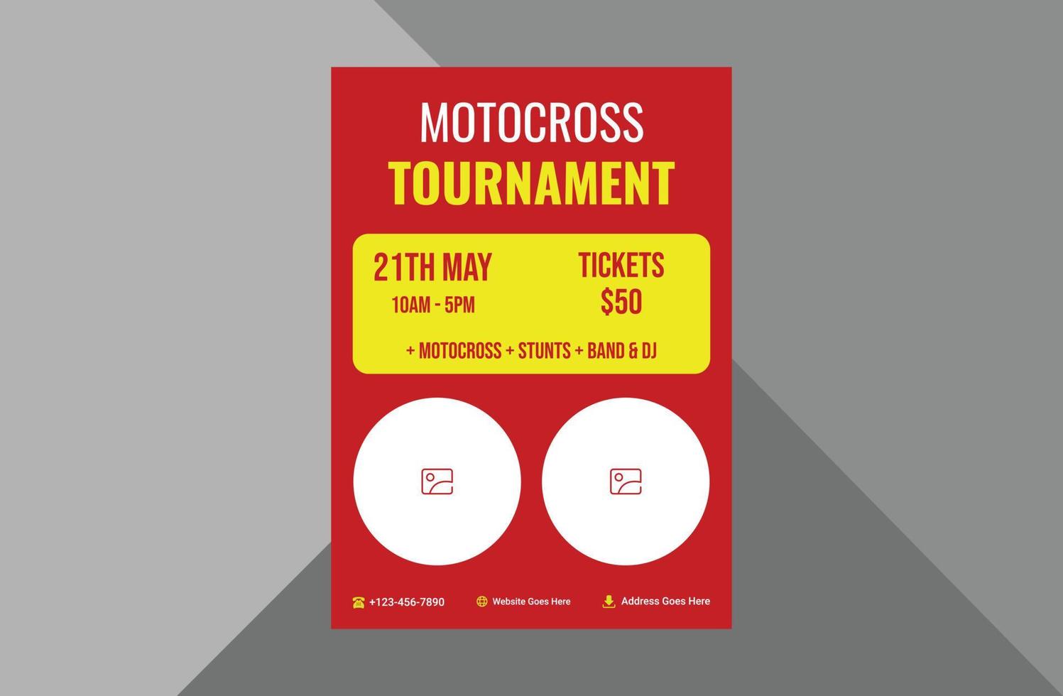 motocross flyer design template. motorcycle race sports poster leaflet design. a4 template, brochure design, cover, flyer, poster, print-ready vector