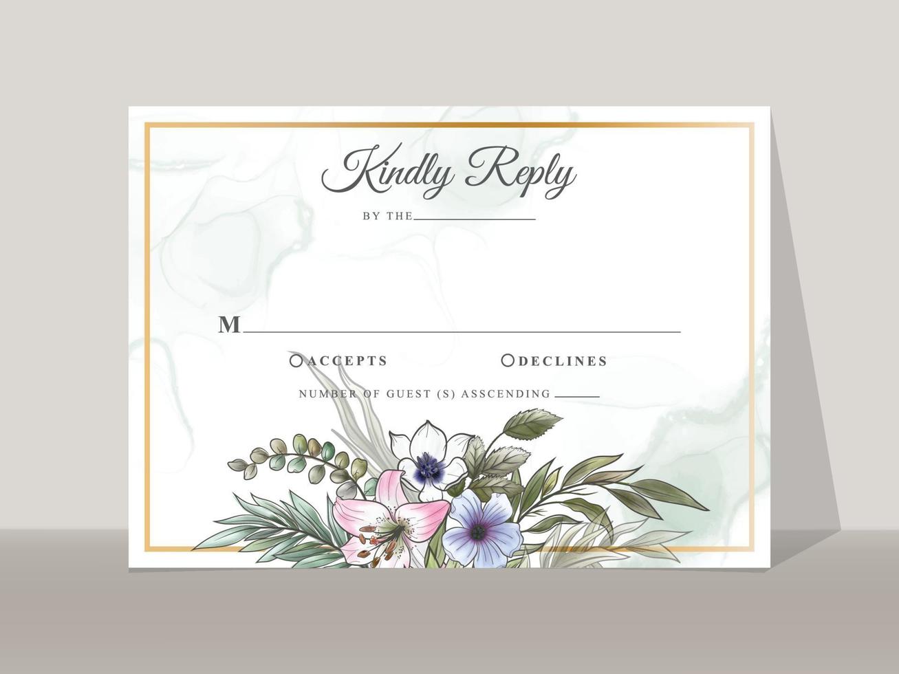 Romantic floral wedding invitations card vector
