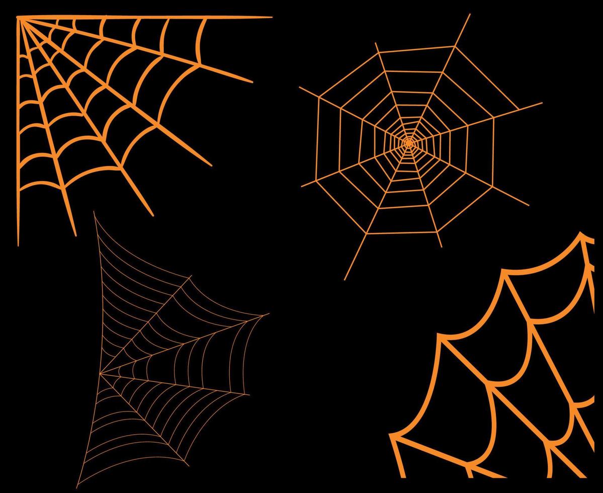 Spider Orange Objects Signs Symbols Vector Illustration Abstract With Black Background