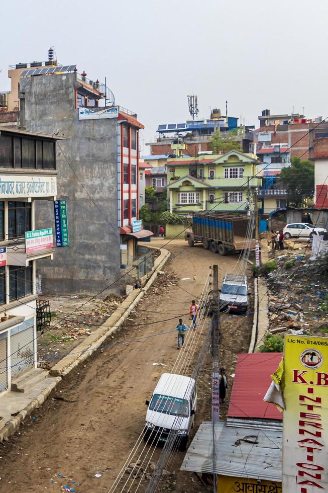 Colorful street area in Sinamangal, Kathmandu, Nepal photo