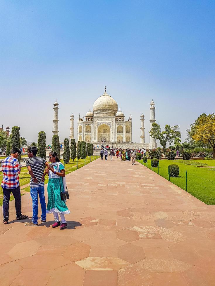 Agra, India, May 10, 2018 - Taj Mahal panorama in Agra, India photo
