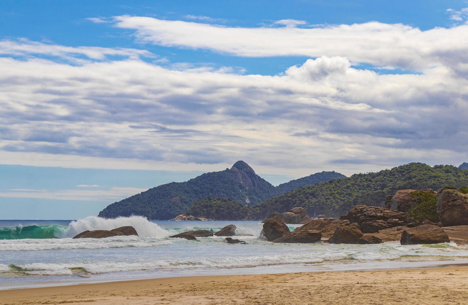 Praia Lopes Mendes beach on tropical island Ilha Grande Brazil. photo