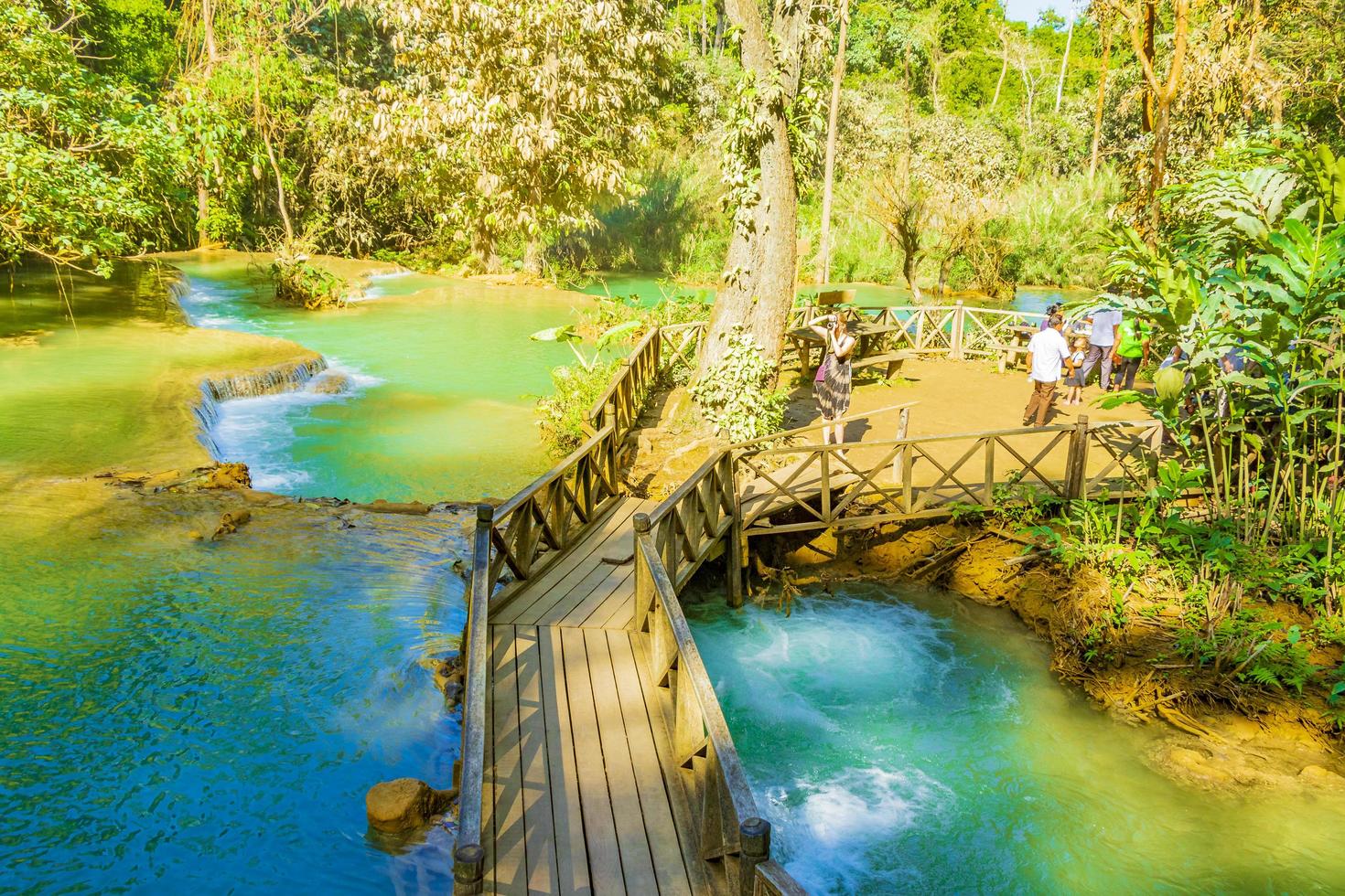 luang prabang, laos 2018- las cascadas más hermosas kuang si cascada luang prabang laos foto