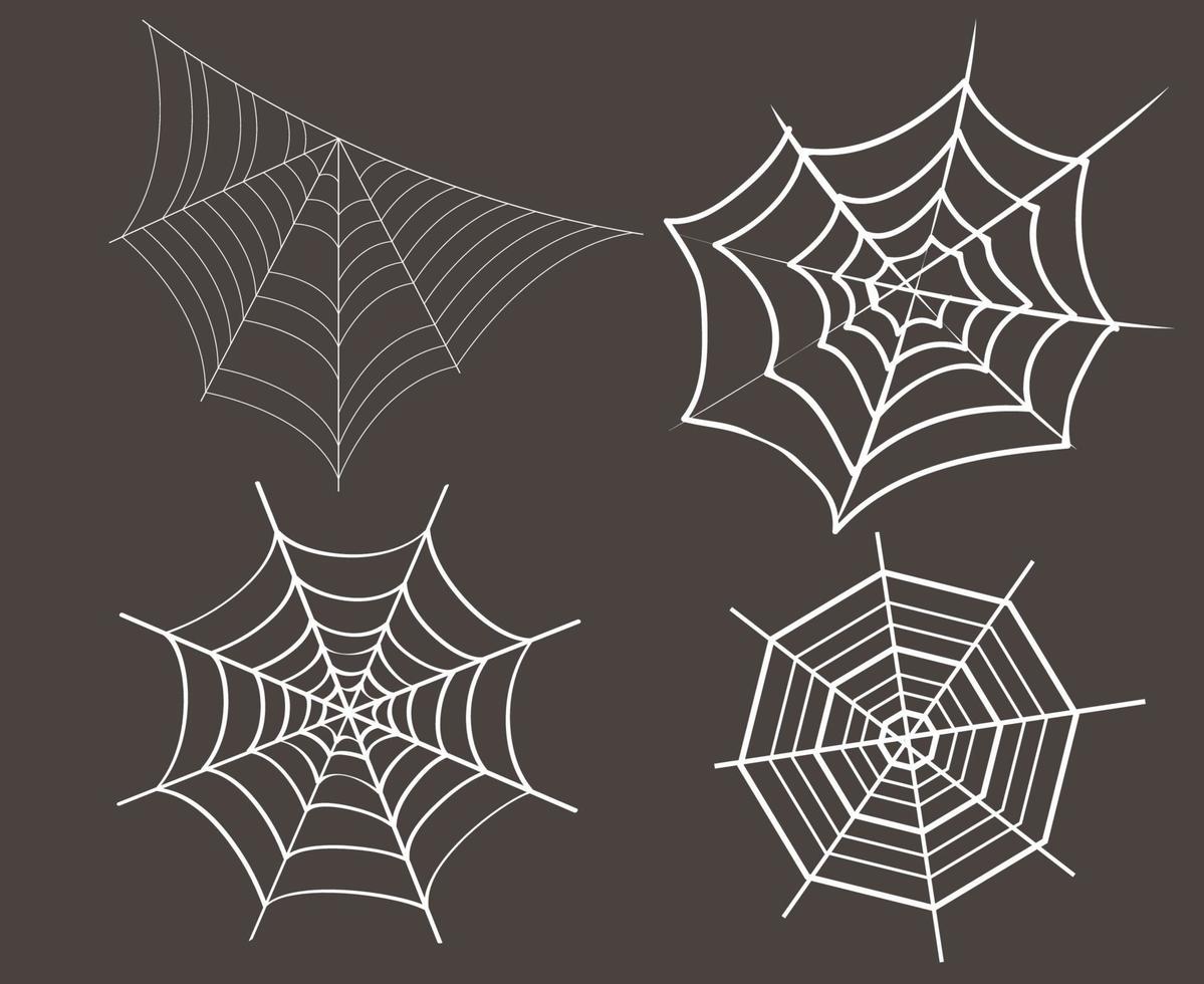 Spider White Objects Signs Symbols Vector Illustration Abstract With Brown Background