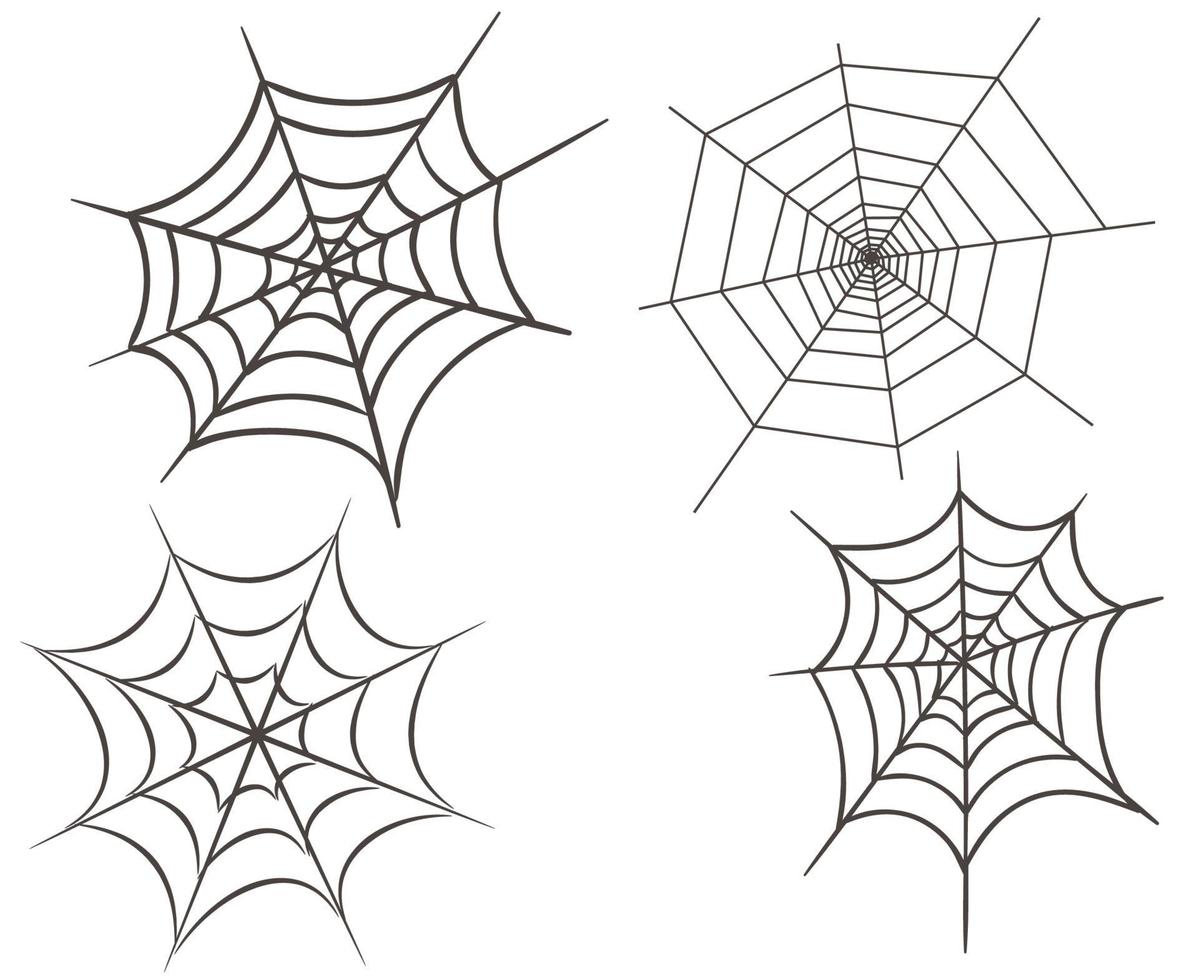 Araña objetos negros signos símbolos ilustración vectorial abstracto con fondo blanco. vector