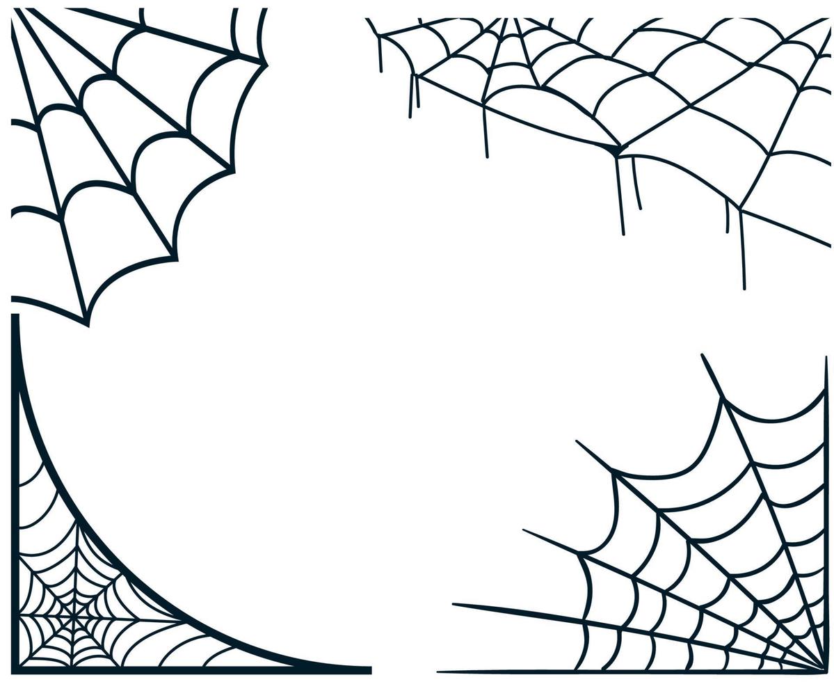 Spider Black Objects Signs Symbols Vector Illustration Abstract With White Background