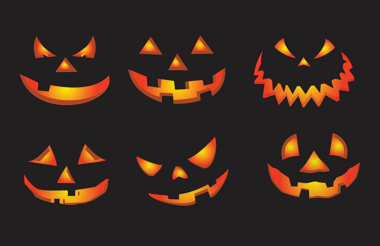 diseño de caras de calabaza de halloween vector