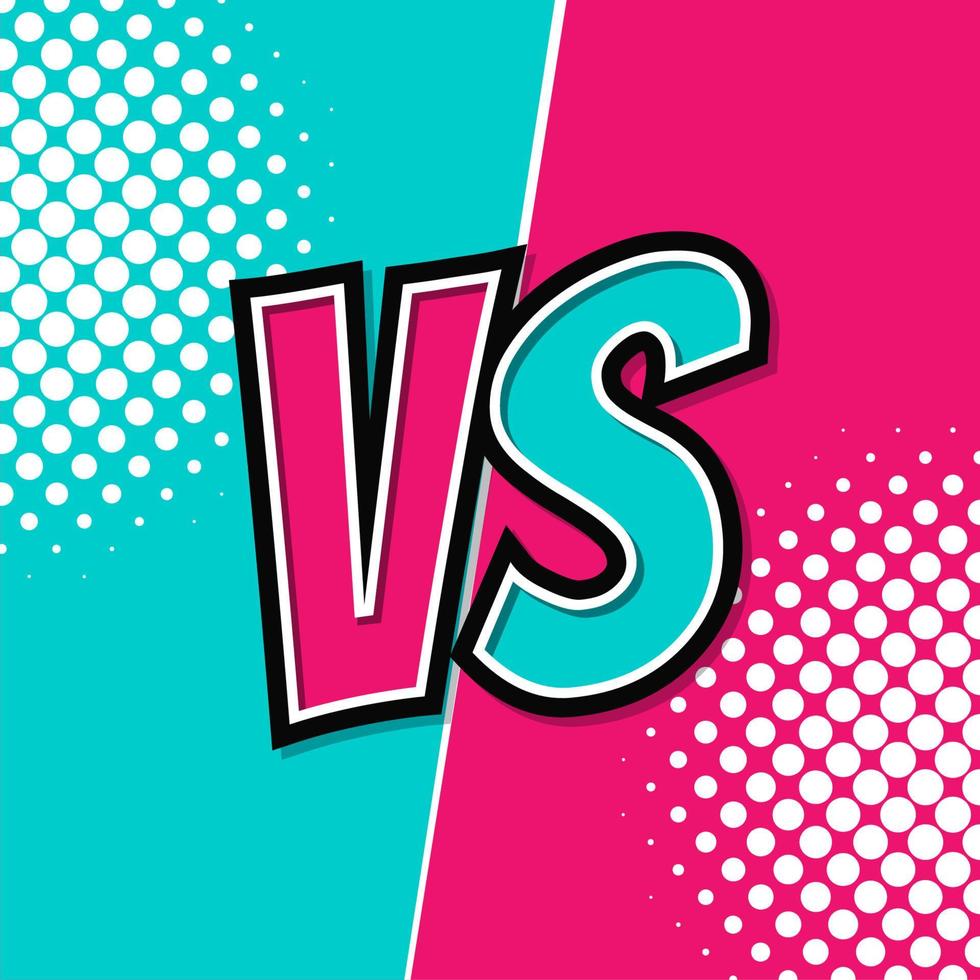 VS, Versus Retro Vintage Desing with Halftone. Vector Illustration