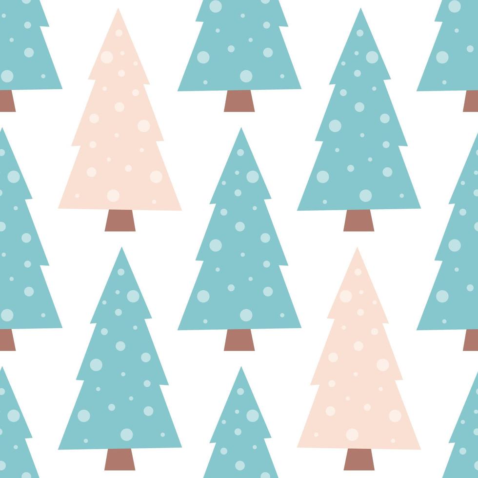 Seamless Christmas pattern with cute christmas tree. Merry ...