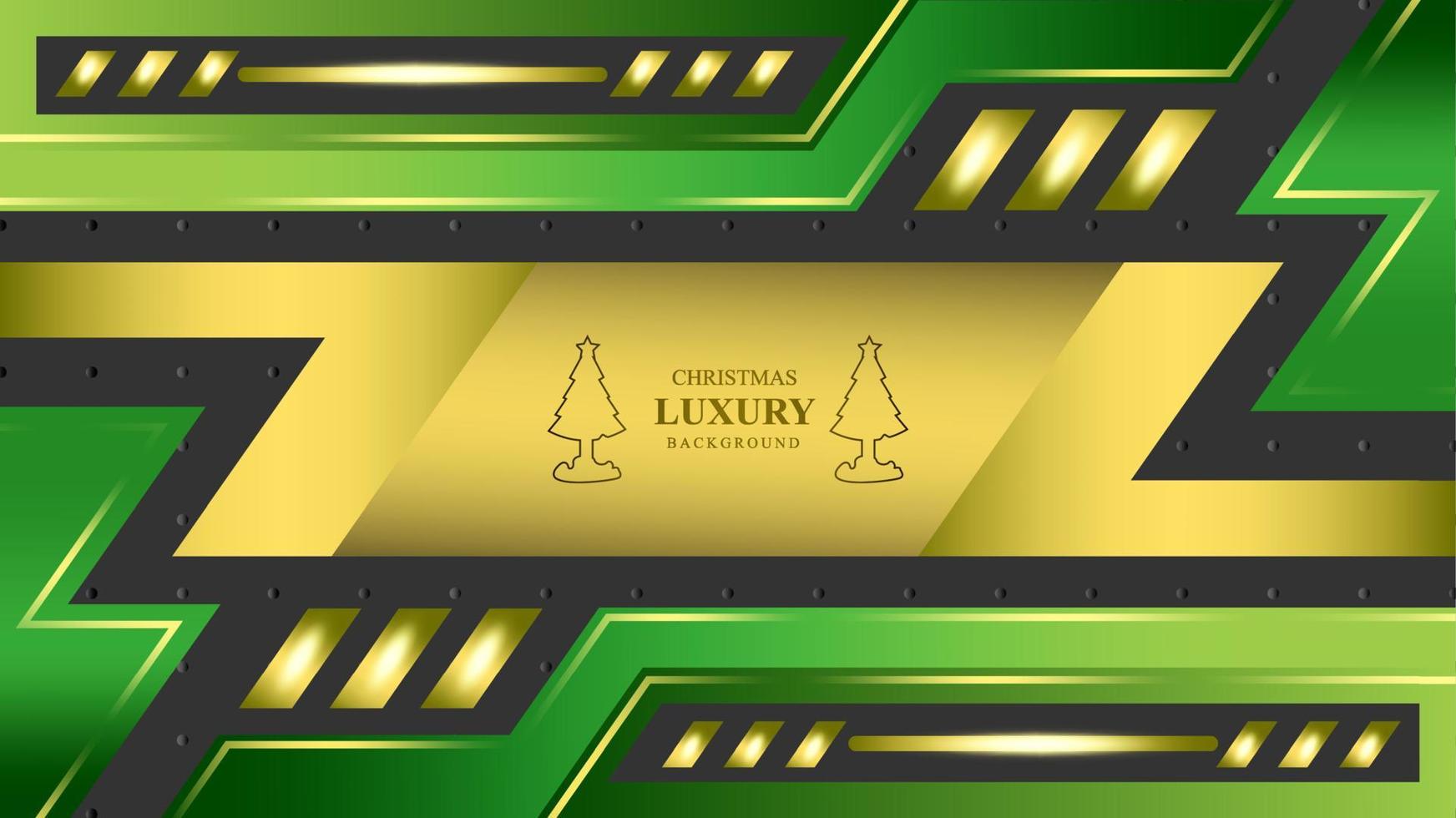 Abstract luxury background christmas layout design with green and gold color Free Vector