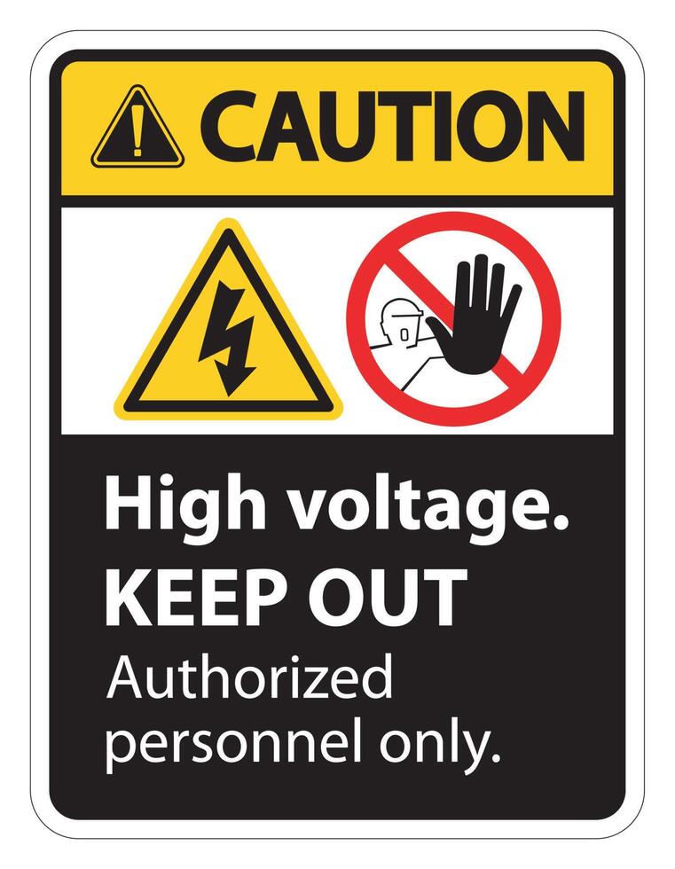 Caution High Voltage Keep Out Sign Isolate On White Background,Vector Illustration EPS.10 vector